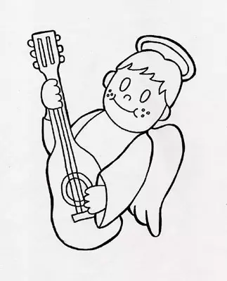 Angelito con guitarra<br>Dibujo por Agustín Croxatto